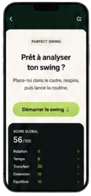Écran analyse et practice Parfect Golfr